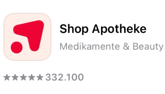 Shop Apotheke App mit über 160.000 Bewertungen und 4,5 Sternen